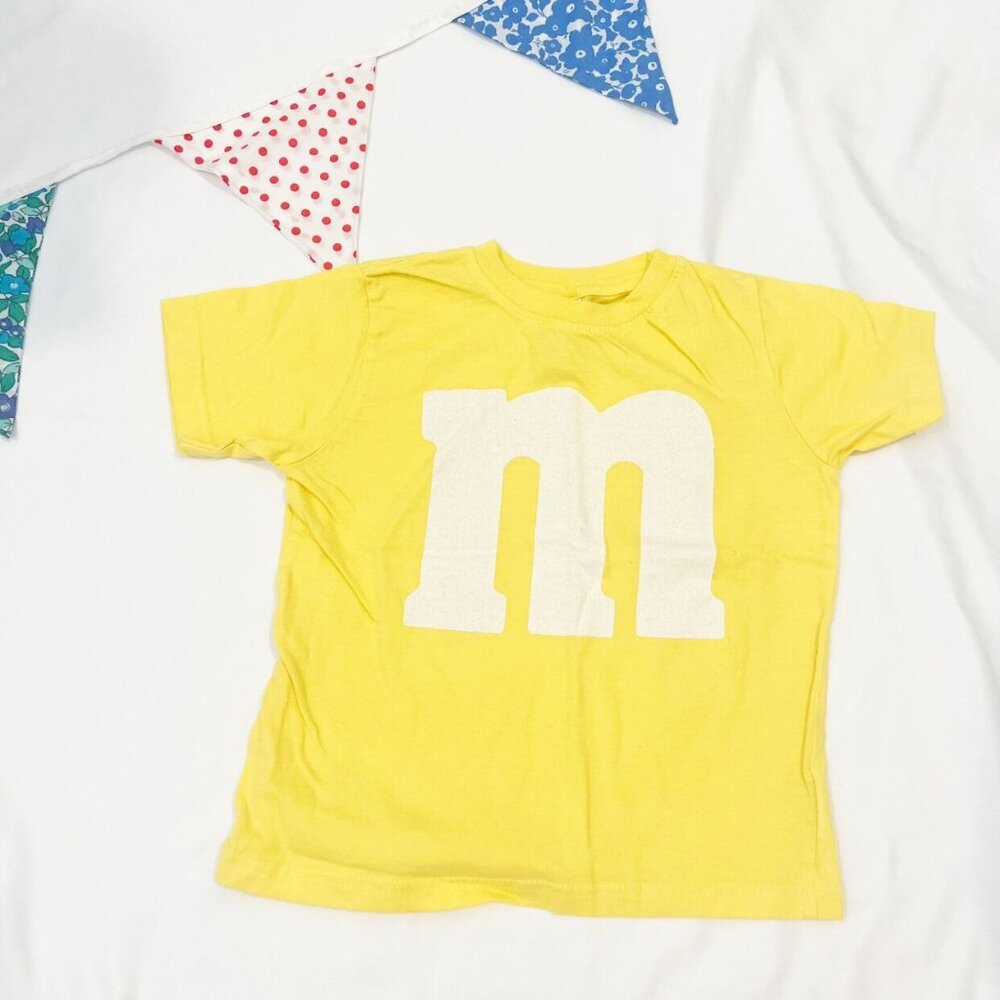 Yellow M&M Halloween Costume Shirt Kids Size 4